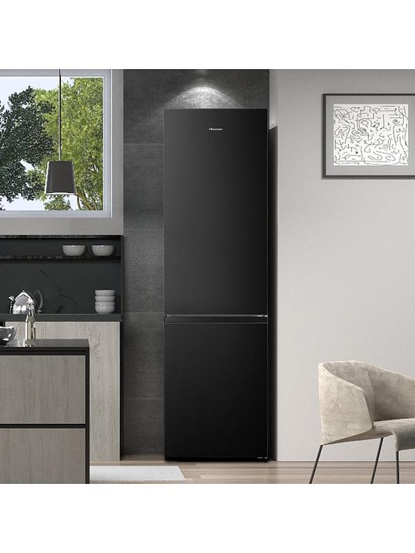 Hisense RB435N4BFE 60cm Wide 70/30 Frost-Free Fridge Freezer - Black / Stainless Steel - Image 3